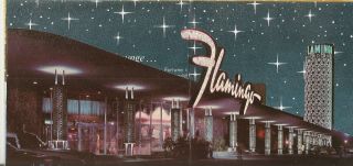 Vintage Die - Cut Brochure (rare) Fabulous Flamingo Hotel Las Vegas,  Nevada