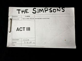The Simpsons Production The Father The Son & The Holy Storyboard 51 Pgs