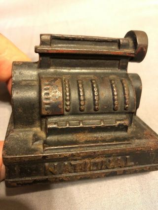 Antique Cast Iron National Cash Register Advertising Paperweight Salesman Sample