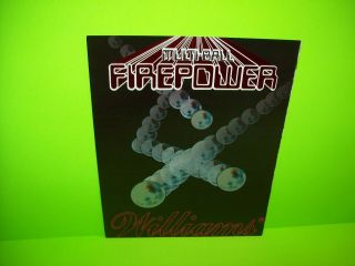 Firepower Pinball Flyer Nos 1980 Poster Size Promo Game Art Williams