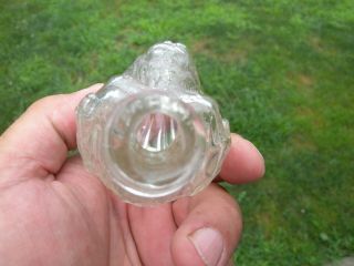 Rare Antique Figural Baby Basket Bottle Perfume Oil Medicine Moses Blown Glass 5