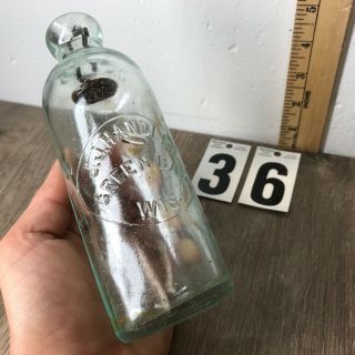 Jj Handlen Green Bay Wisconsin Antique Hutch Glass Soda Bottle Embossed Midwest