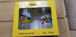 Cuphead And Mugman 2 Piece Glass Set