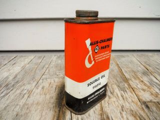 VINTAGE 1/2 PINT ALLIS CHALMERS SOLUBLE OIL CAN MOTOR OIL CAN SIGN NEAT NR 3