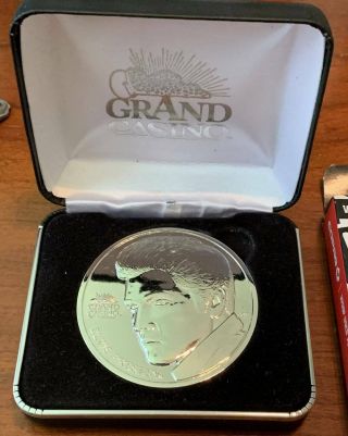 Grand Casino - Elvis Presley 25th Anniversary Coin - Silver Plated And Huge