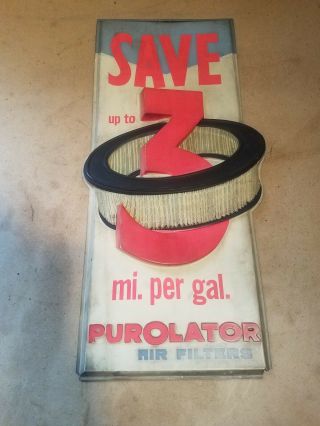Vintage Purolator Air Filters Vacuform Advertising Sign Garage Find
