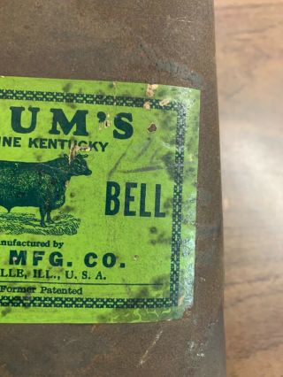 Blum’s No.  1 Bell Kentucky Cow Bell