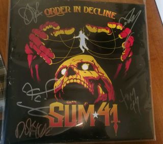 Sum 41 Order In Decline Signed Autographed Yellow Vinyl Record