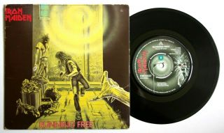 Ex/ex Iron Maiden 1980 Running B/w Burning Ambition 7 " Vinyl 45 (emi 5032)