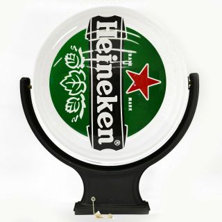 Heineken Lighted Rotating Plastic Globe Flange Beer Advertising Sign