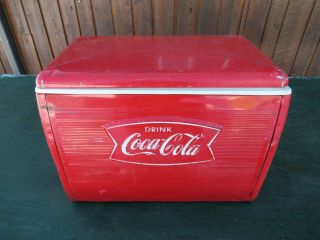 Vintage 1960s Red Drink Coca Cola Cooler Chest Soda Great For Decoration