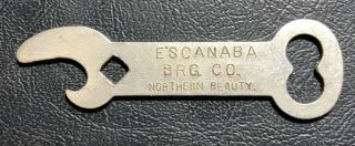 Vintage Escanaba Beverage Co.  Beer Bottle Can Opener Square Hole Michigan