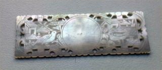 Antique Mother Of Pearl Chinese Gaming Counter Chip Pierced Oblong C1840
