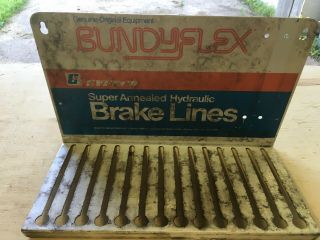 Vintage Bundyflex Brake Line Center Display Metal Sign Rack 14 Slot