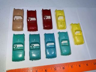 Nine Vintage 1950s F&F Mold Die USA Cereal Premium Toy Ford Thunderbirds 5