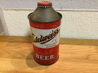 Edelweiss Light Beer (160 - 28) Empty Cone Top Beer Can By Sch.  Edel. ,  Chicago,  Il