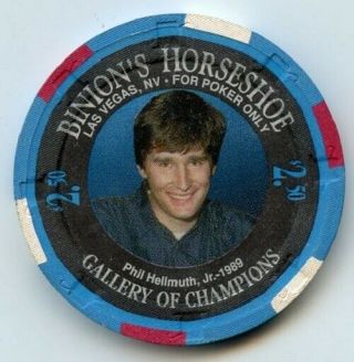 $2.  50 Binions Horseshoe - - " 1994 " Wsop Phil Hellmuth - - Las Vegas - - Casino Chip