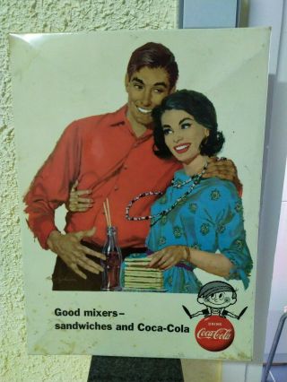 Coca Cola Tin & Cardboard Sign England 60s Rare