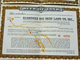 5 - 1955 Klondike Big Inch Land Co Deeds of Land - Quaker Oats – 5 Consecutive 6