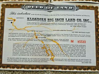 5 - 1955 Klondike Big Inch Land Co Deeds of Land - Quaker Oats – 5 Consecutive 7