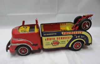Vintage Wyandotte Emergency Auto Service Wrecker Tow Truck Pressed Steel 5