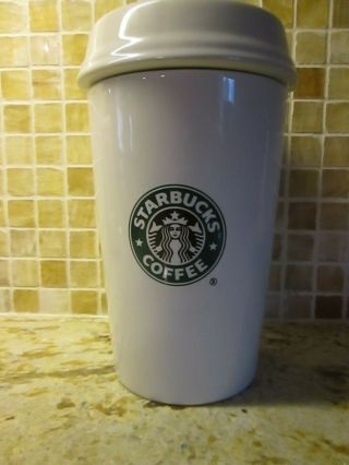 Starbucks Barista 2000 Ceramic To Go Cup Coffee Canister Cookie Jar With Mermaid