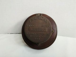 Antique Brass American Water Meter Buffalo Meter Co Buffalo Ny Mounted
