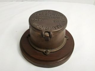 Antique Brass American Water Meter Buffalo Meter Co Buffalo NY Mounted 4