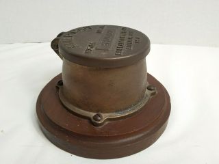 Antique Brass American Water Meter Buffalo Meter Co Buffalo NY Mounted 7