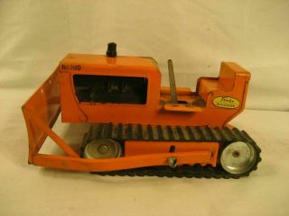 Vintage Tonka Bulldozer No.  100 Pressed Steel Orange 9 " Long