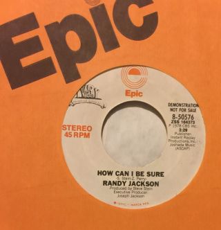 Randy Jackson How Can I Be Sure 45 Epic Promo Sweet Modern Soul Hear