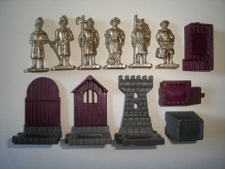 Metal Figurines Set - Swiss Guard Soldiers Chrome - Kinder Surprise Miniatures