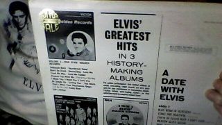 A Date With Elvis 1977 Rca Lsp2011 (e) Ser Black Label Not Promo Lp