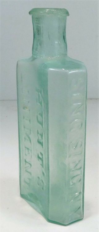 RARE c1840 AGUA OPEN PONTIL - HUNT ' S LINIMENT by C.  E.  STANTON SING SING,  NY 3
