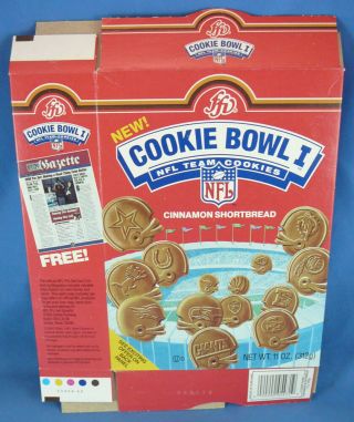 1990 Ffv,  Famous Foods Of Virginia Nfl Team Cookie Bowl I Box Carton,  Pro Set Offr