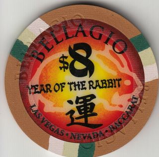 Bellagio - L.  V.  $8 Year Of The Rabbit 2011 Baccarat Oversized Casino Chip