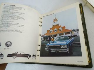 1975 Vintage Chevrolet Consumer Information Dealer Dealership Car Binder Book 7