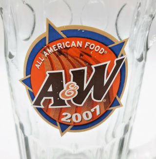 A&w Root Beer Glass Thumbprint Mug All American Food 2007 Soda Advertising