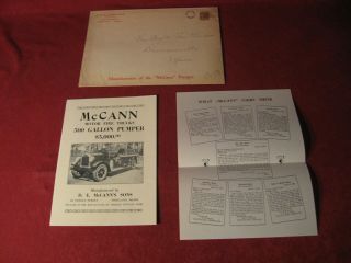1928? Mccann Fire Equipment Truck Apparatus Brochure Old Booklet Book