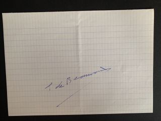 Autograph Signed By Simone De Beauvoir