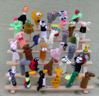 100 Knitted Finger Puppets Peru Alpaca,  Farm,  Sea Animals & Others