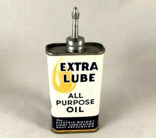Extra Lube All Purpose Oil Handy Oiler Lead Top Rare Full Uncut Advertising Gas