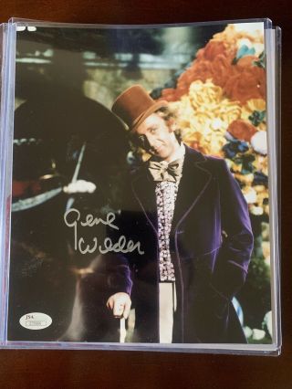 Gene Wilder Willy Wonka Autographed Color 8x10 Photo W/ Full Letter Jsa