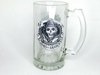 Sons Of Anarchy Glass Beer Stein 32oz Skull Samcro