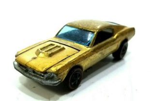 Vintage Mattel Hot Wheels Redline 1967 Custom Mustang Gold Hk