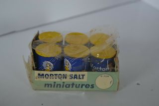 Vtg 6 Morton Salt Umbrella Girl Mini Plastic Tiny Miniature Advertising Shaker 2