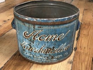 Vintage Antique Acme Marshmallows Cedar Rapids Iowa Ia - Rare