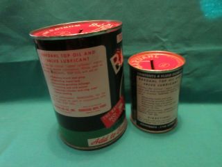 2 Vintage Tin Oil Lubricant Can Bank Advertising Bardahl Top Oil Coin Bank 4