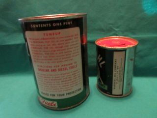 2 Vintage Tin Oil Lubricant Can Bank Advertising Bardahl Top Oil Coin Bank 6