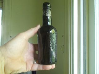 Woolfall Blackglass 3 Pc Mold 1860s Small Split Size Porter Ale Beer Bottle